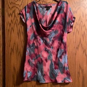 Calvin Klein silky cowl neck tie dye top